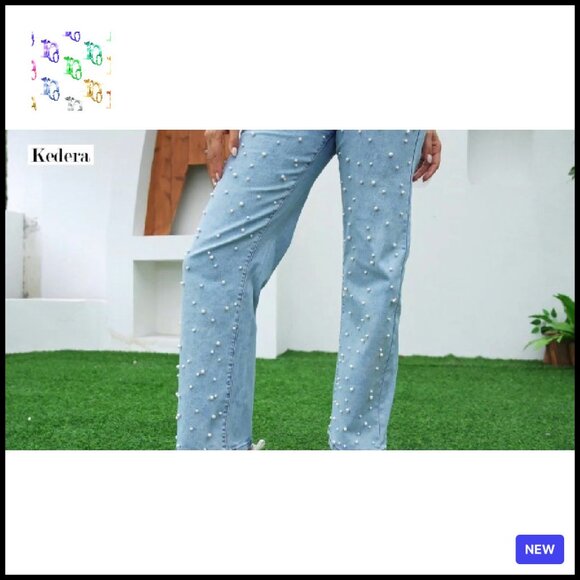 High Waisted Boyfriend Jeans Wide Leg Straight Denim Pants Y2K Chic Casual - Picture 8 of 8